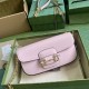 Gucci Horsebit 1955 Small Shoulder Bag Pink Leather