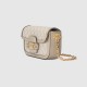 Gucci Horsebit 1955 Shoulder Bag Beige And White