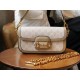 Gucci Horsebit 1955 Shoulder Bag Beige And White