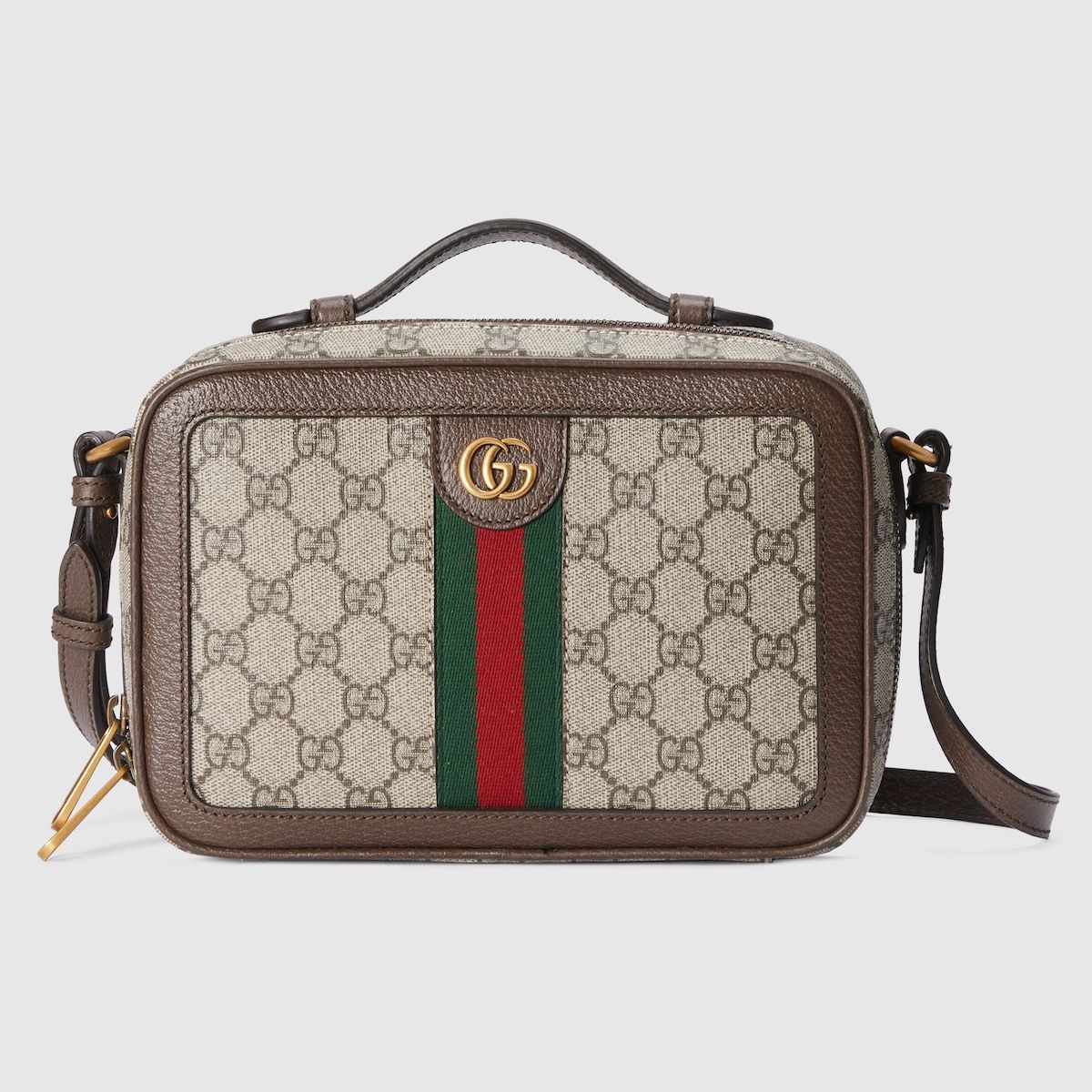 Gucci Ophidia Small Crossbody Bag With Web Beige And Ebony Supreme