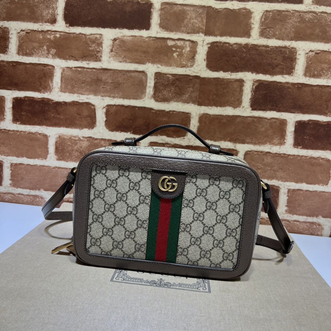 Gucci Ophidia Small Crossbody Bag With Web Beige And Ebony Supreme