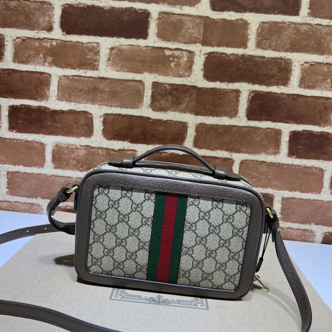 Gucci Ophidia Small Crossbody Bag With Web Beige And Ebony Supreme