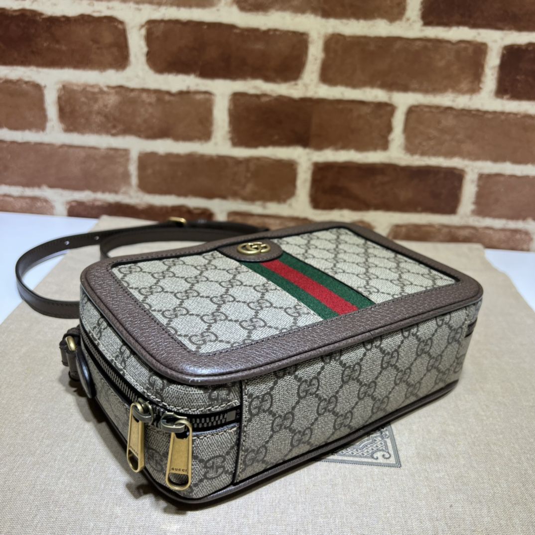 Gucci Ophidia Small Crossbody Bag With Web Beige And Ebony Supreme