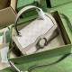 Gucci Small Dionysus Top Handle Bag Beige And White Supreme