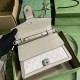 Gucci Small Dionysus Top Handle Bag Beige And White Supreme