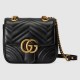 Gucci Gg Marmont Mini Shoulder Bag Black Leather