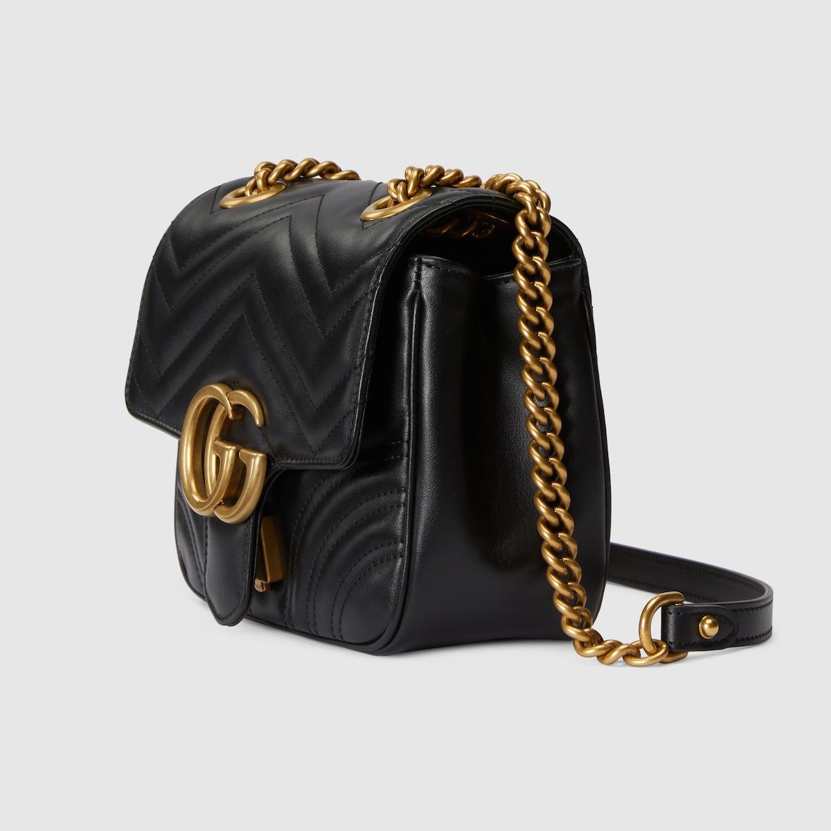 Gucci Gg Marmont Mini Shoulder Bag Black Leather