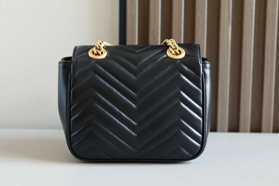 Gucci Gg Marmont Mini Shoulder Bag Black Leather