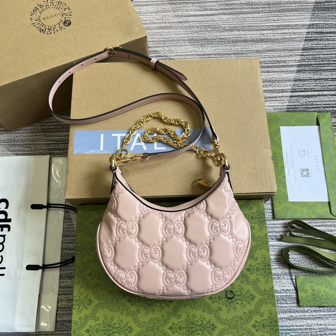 Gucci Gg Matelassé Mini Bag Light Pink Leather