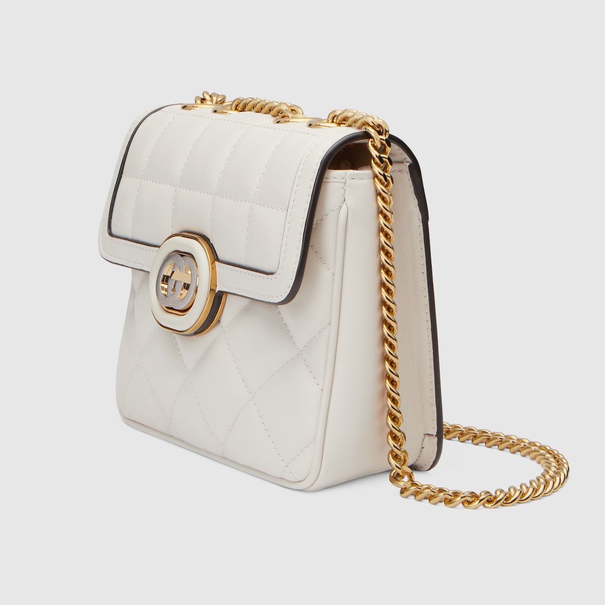 Gucci Deco Mini Shoulder Bag White Leather