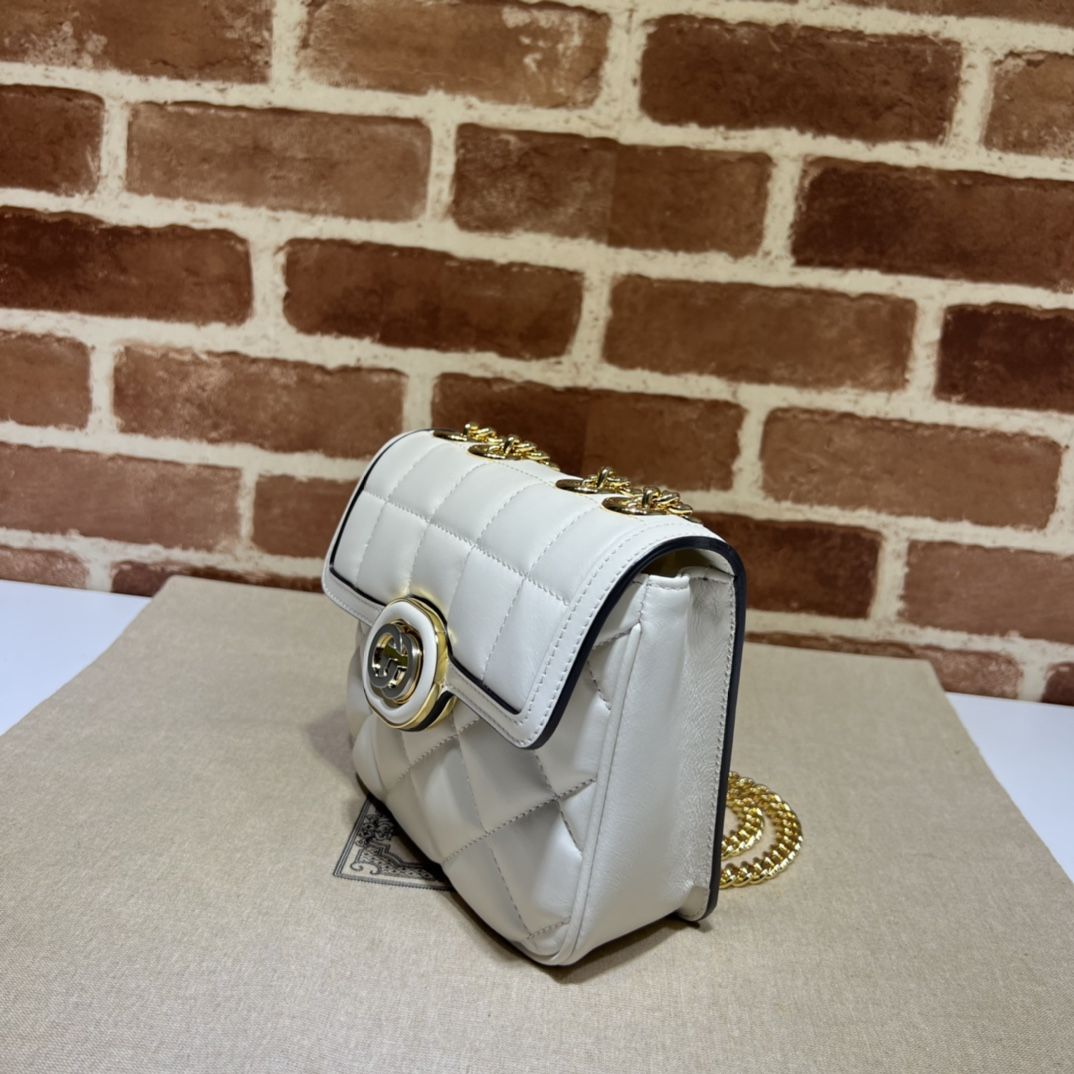 Gucci Deco Mini Shoulder Bag White Leather