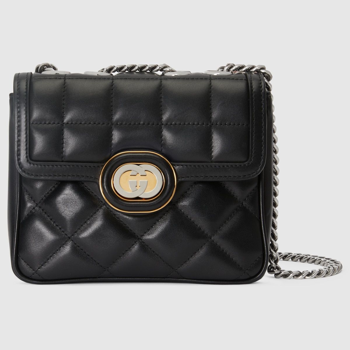 Gucci Deco Mini Shoulder Bag Black Leather