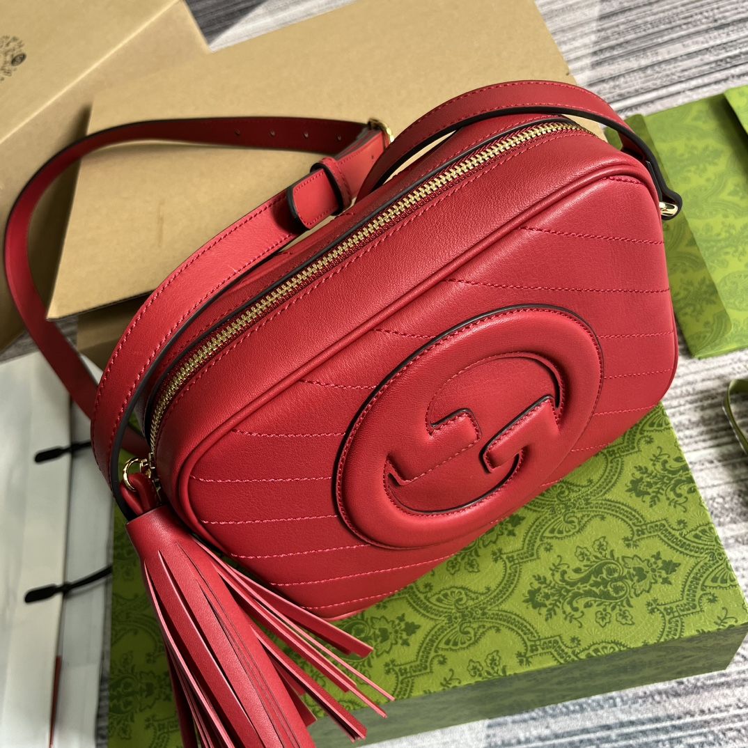 Gucci Blondie Small Shoulder Bag Red Leather