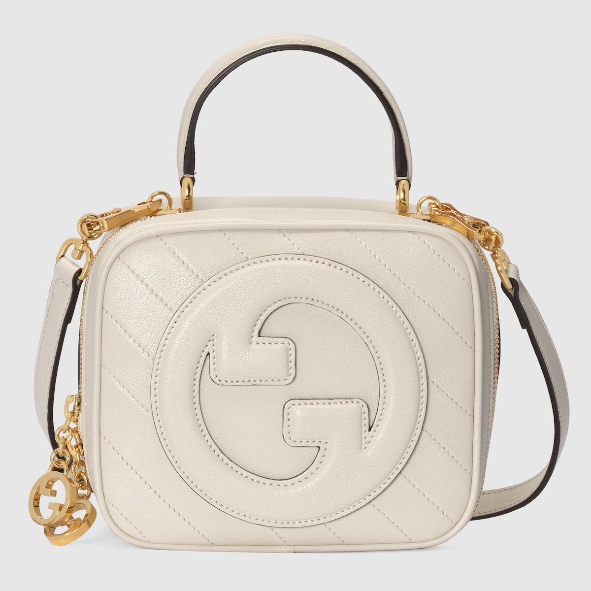 Gucci Blondie Top Handle Bag White Leather