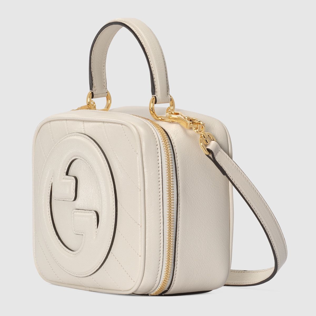 Gucci Blondie Top Handle Bag White Leather