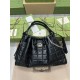 Gucci Deco Medium Tote Bag Black Leather