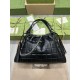 Gucci Deco Medium Tote Bag Black Leather