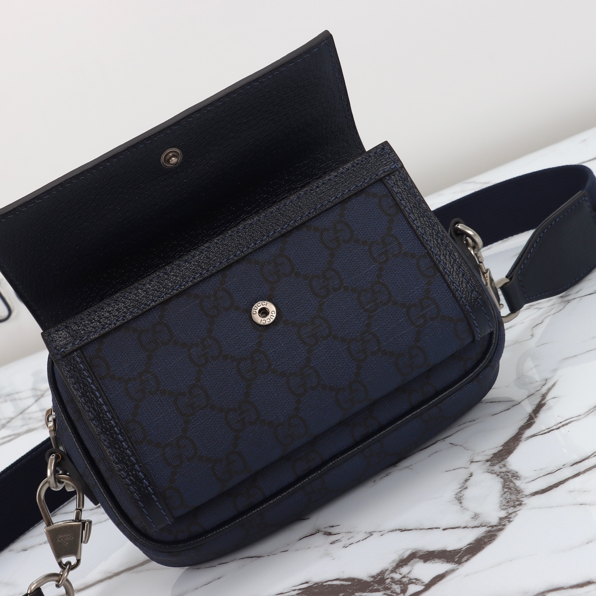 Gucci Ophidia Gg Mini Bag Blue And Dark Blue Supreme