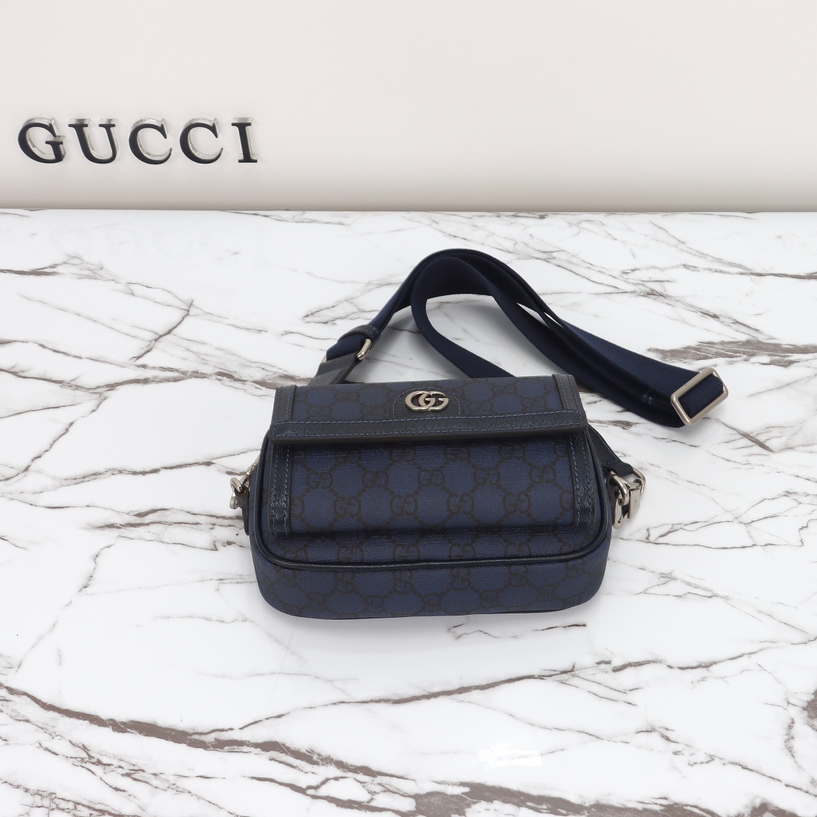 Gucci Ophidia Gg Mini Bag Blue And Dark Blue Supreme