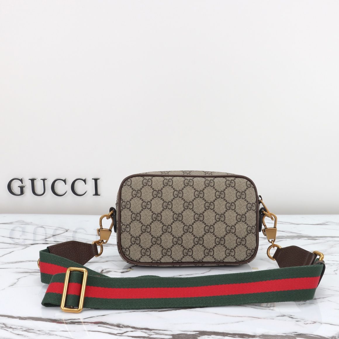 Gucci Ophidia Gg Mini Bag Beige And Ebony Supreme