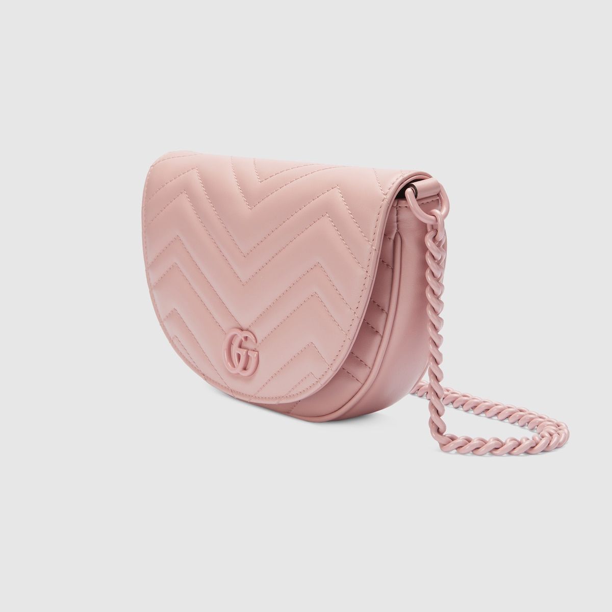 Gucci Gg Marmont Matelassé Chain Mini Bag Light Pink Leather