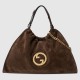 Gucci Blondie Large Tote Bag Brown Suede