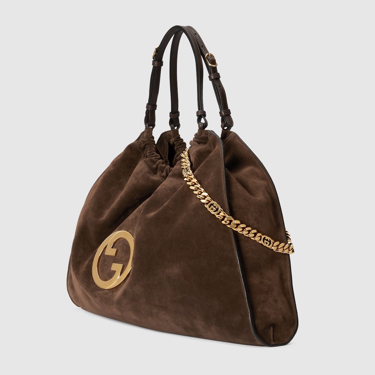 Gucci Blondie Large Tote Bag Brown Suede