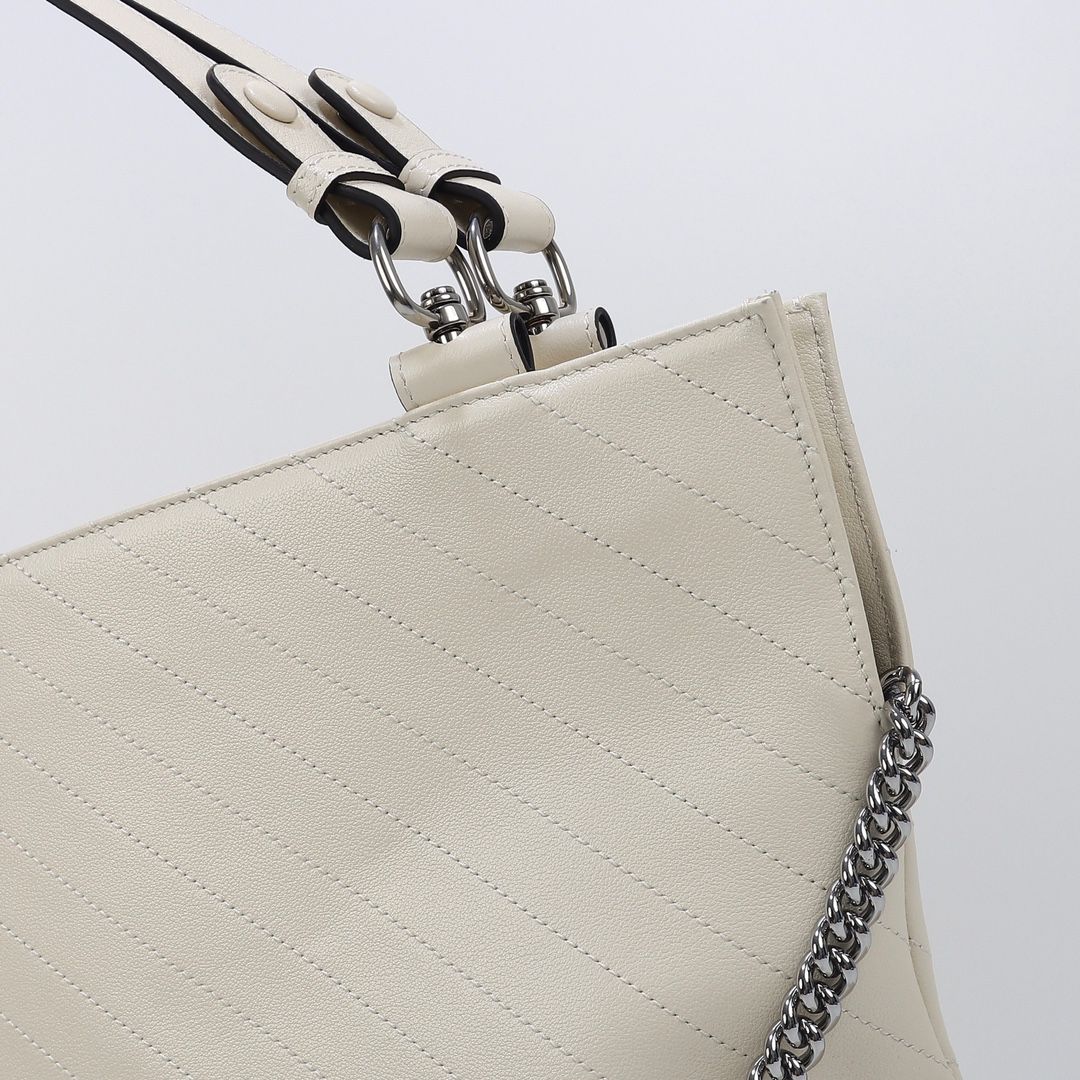 Gucci Blondie Medium Tote Bag White Leather