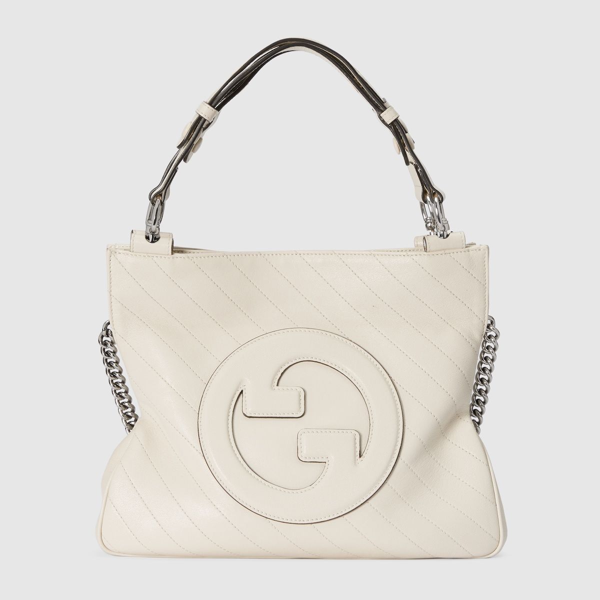 Gucci Blondie Small Tote Bag White Leather