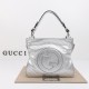 Gucci Blondie Small Tote Bag Silver Lamé Leather