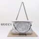 Gucci Blondie Small Tote Bag Silver Lamé Leather