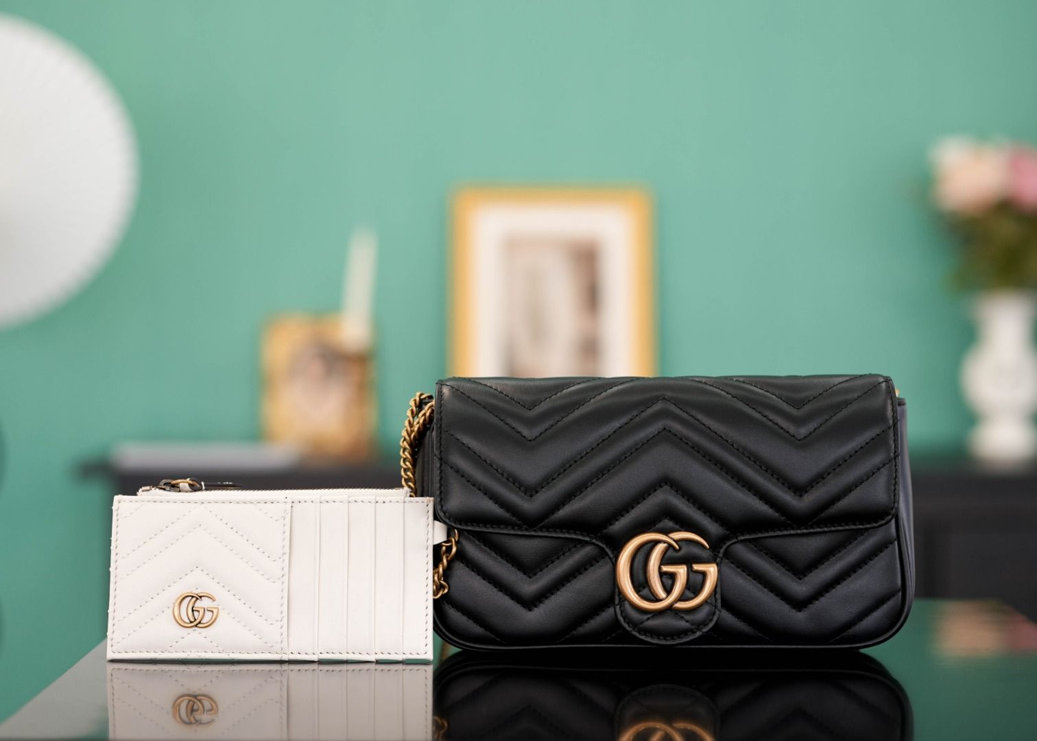 Gucci Gg Marmont Mini Bag Black Leather