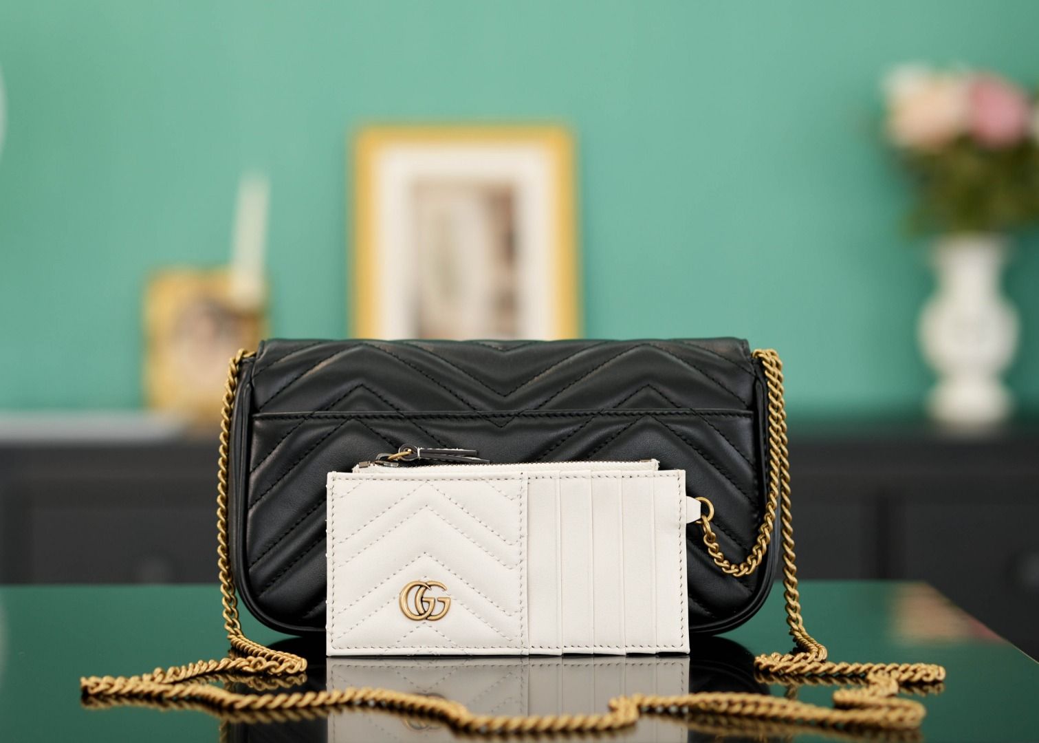 Gucci Gg Marmont Mini Bag Black Leather