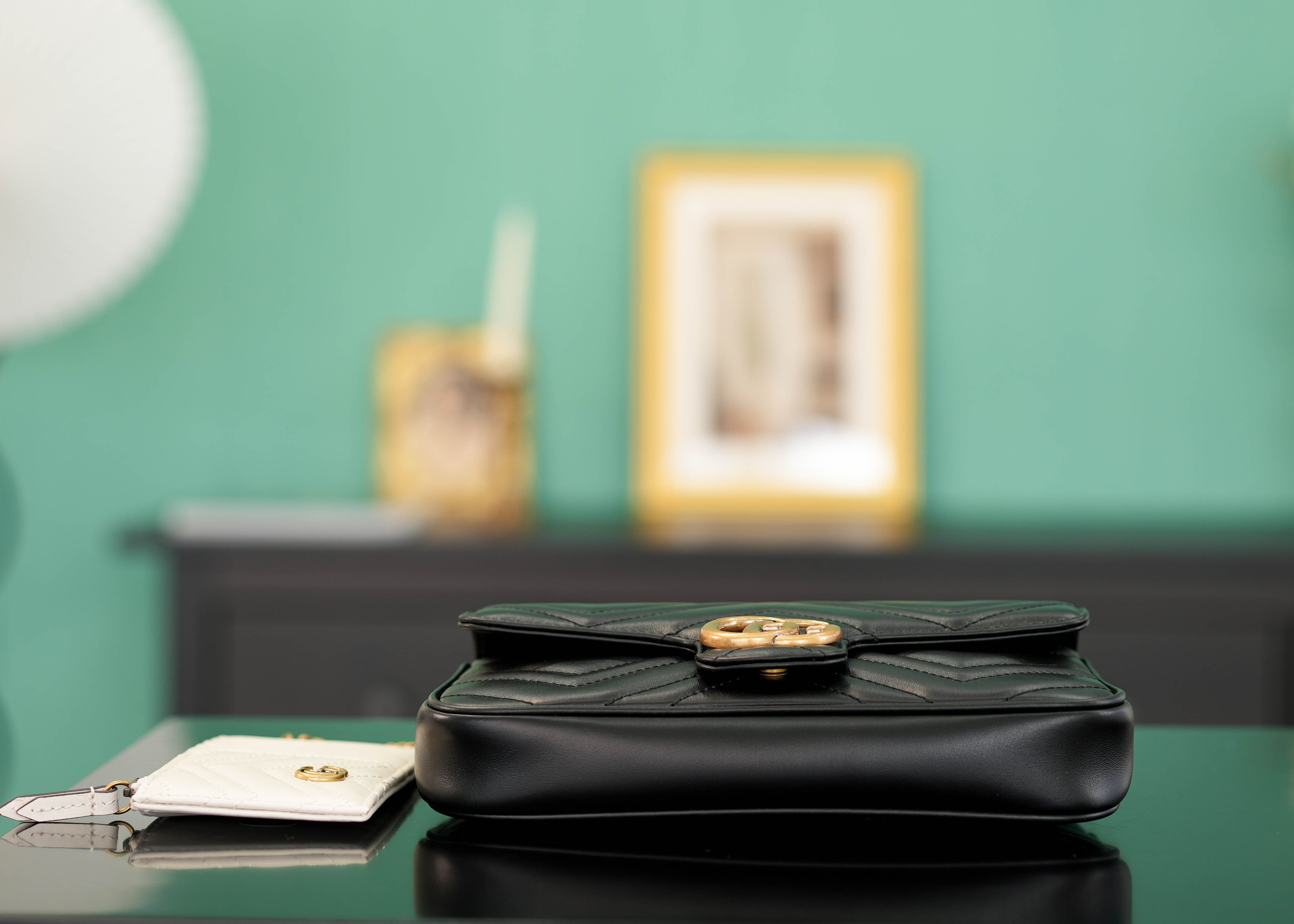 Gucci Gg Marmont Mini Bag Black Leather