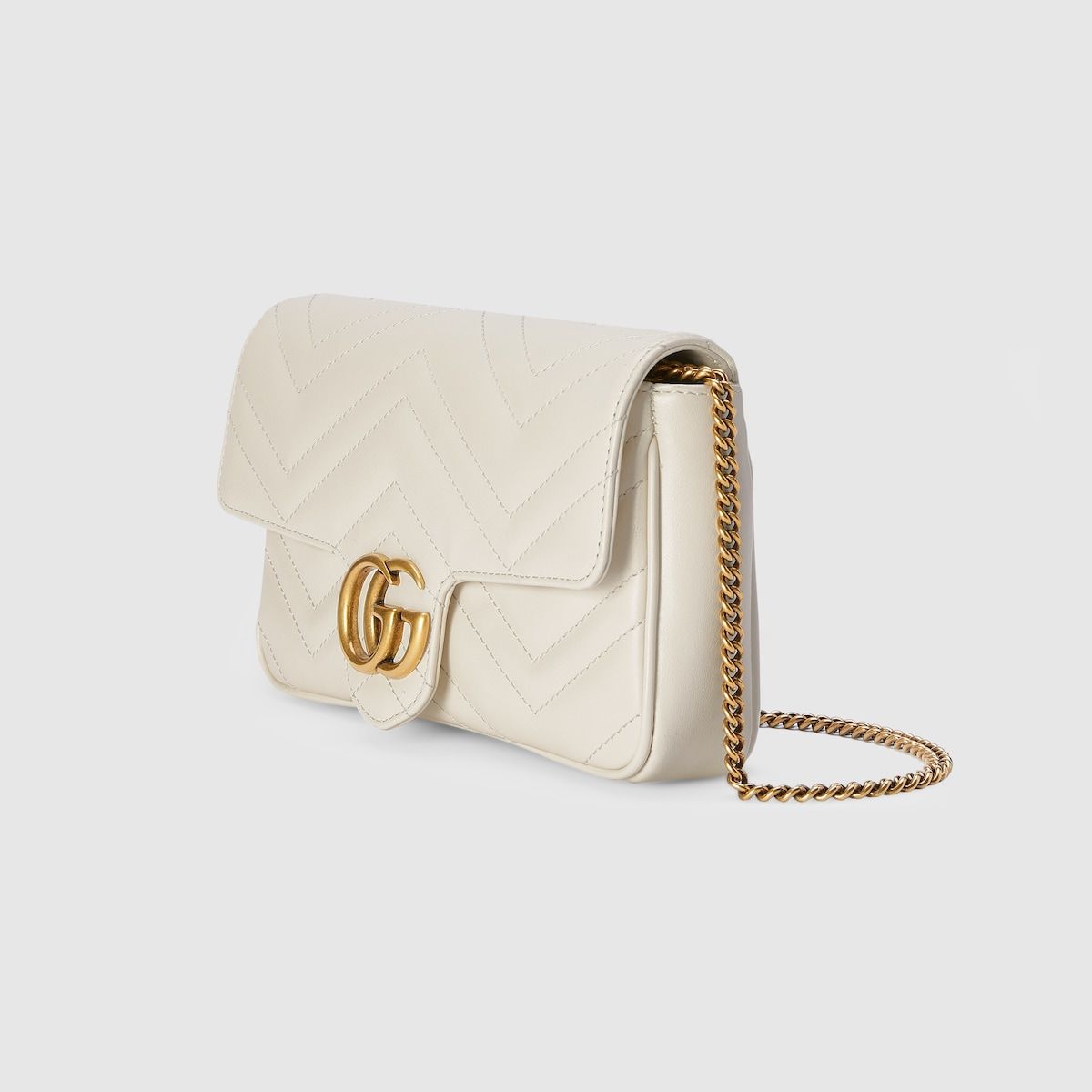 Gucci Gg Marmont Mini Bag White Leather