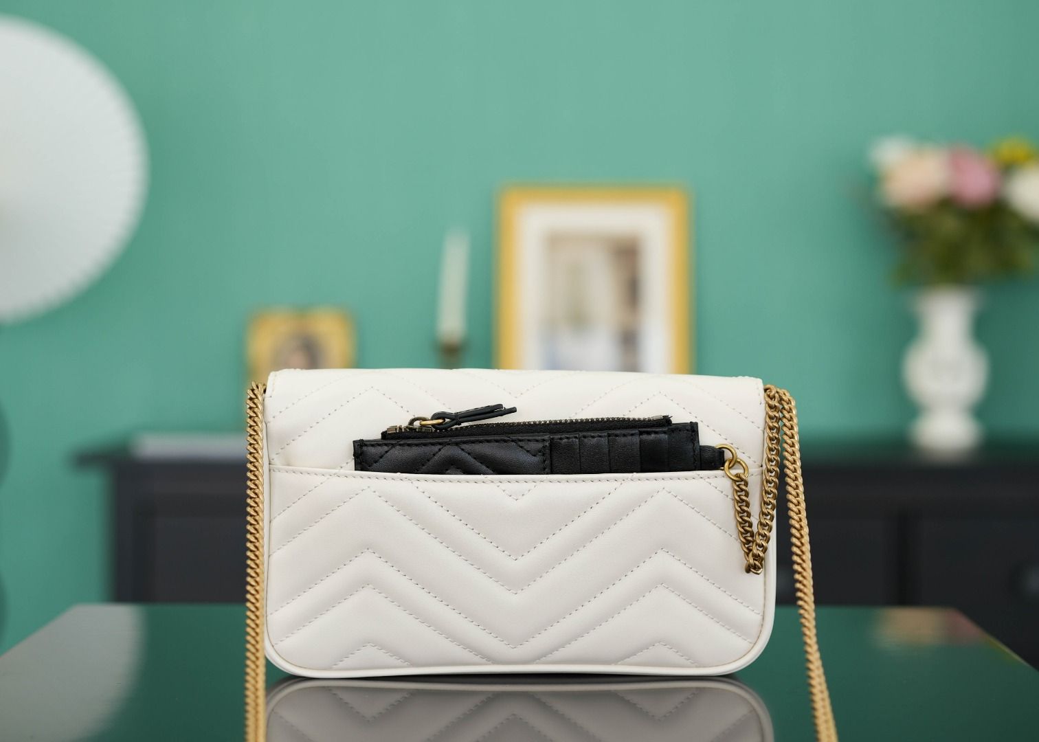 Gucci Gg Marmont Mini Bag White Leather