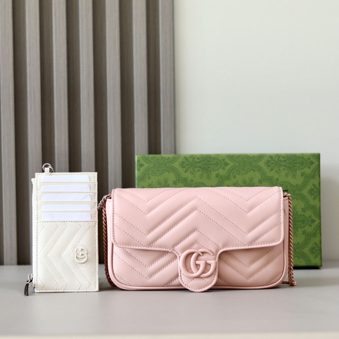 Gucci Gg Marmont Mini Bag Light Pink Leather