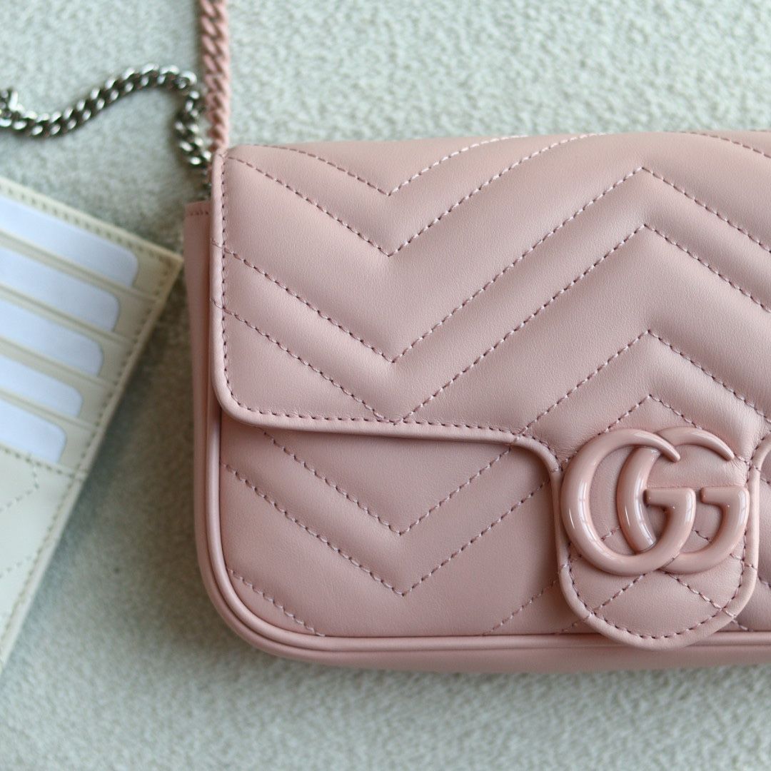 Gucci Gg Marmont Mini Bag Light Pink Leather