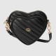 Gucci Interlocking G Mini Heart Shoulder Bag Black Leather