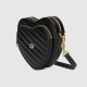 Gucci Interlocking G Mini Heart Shoulder Bag Black Leather