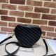 Gucci Interlocking G Mini Heart Shoulder Bag Black Leather