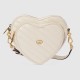 Gucci Interlocking G Mini Heart Shoulder Bag White Leather