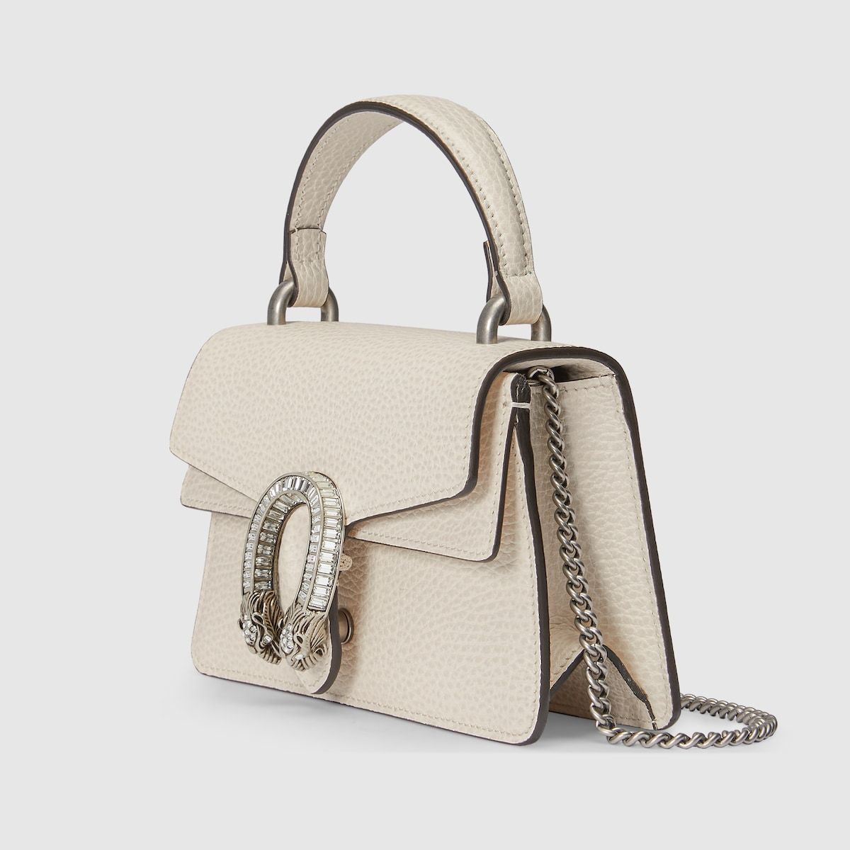 Gucci Dionysus Mini Top Handle Bag White Leather