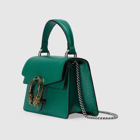 Gucci Dionysus Mini Top Handle Bag Dark Green Leather