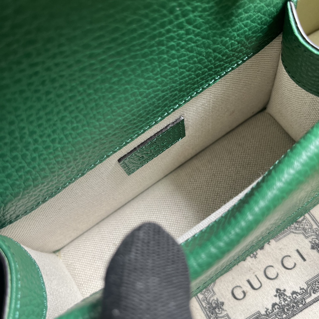 Gucci Dionysus Mini Top Handle Bag Dark Green Leather