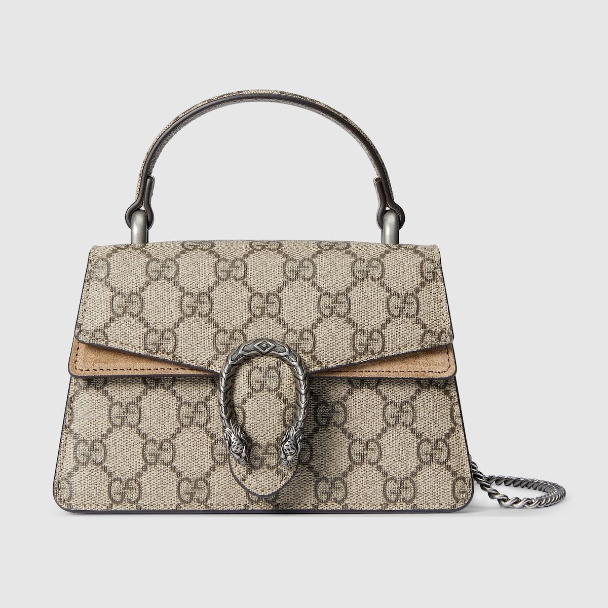 Gucci Dionysus Mini Top Handle Bag Beige And Ebony Supreme