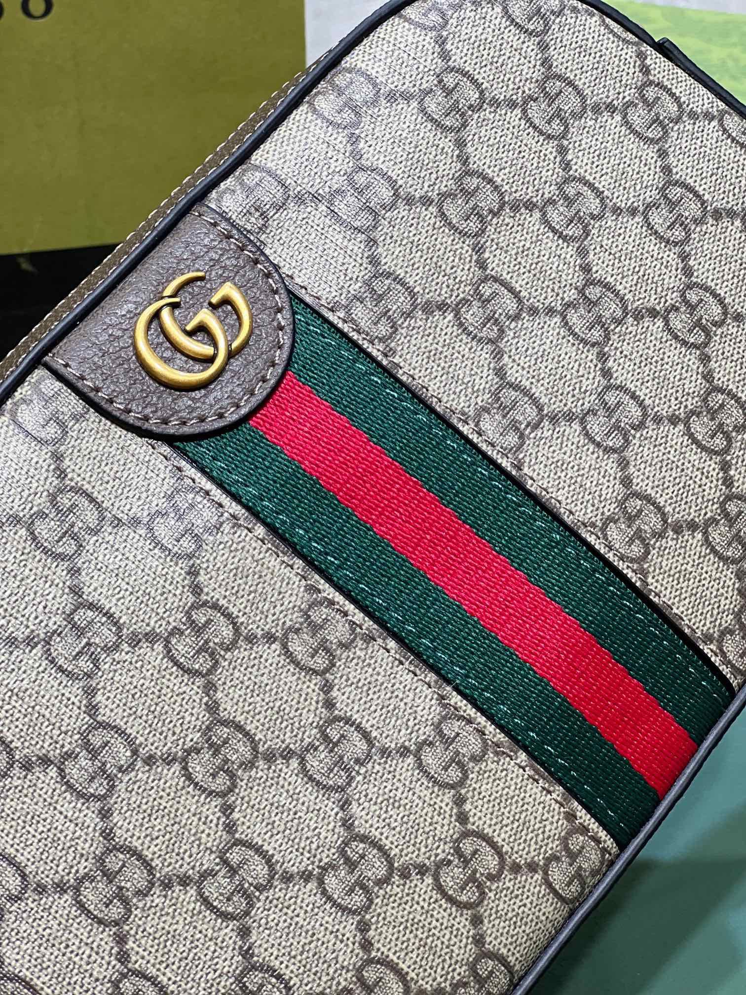 Gucci Ophidia Gg Small Crossbody Bag Beige And Ebony Supreme