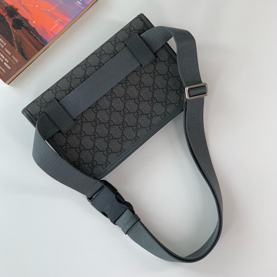 Gucci Ophidia Gg Small Belt Bag Grey And Black Supreme