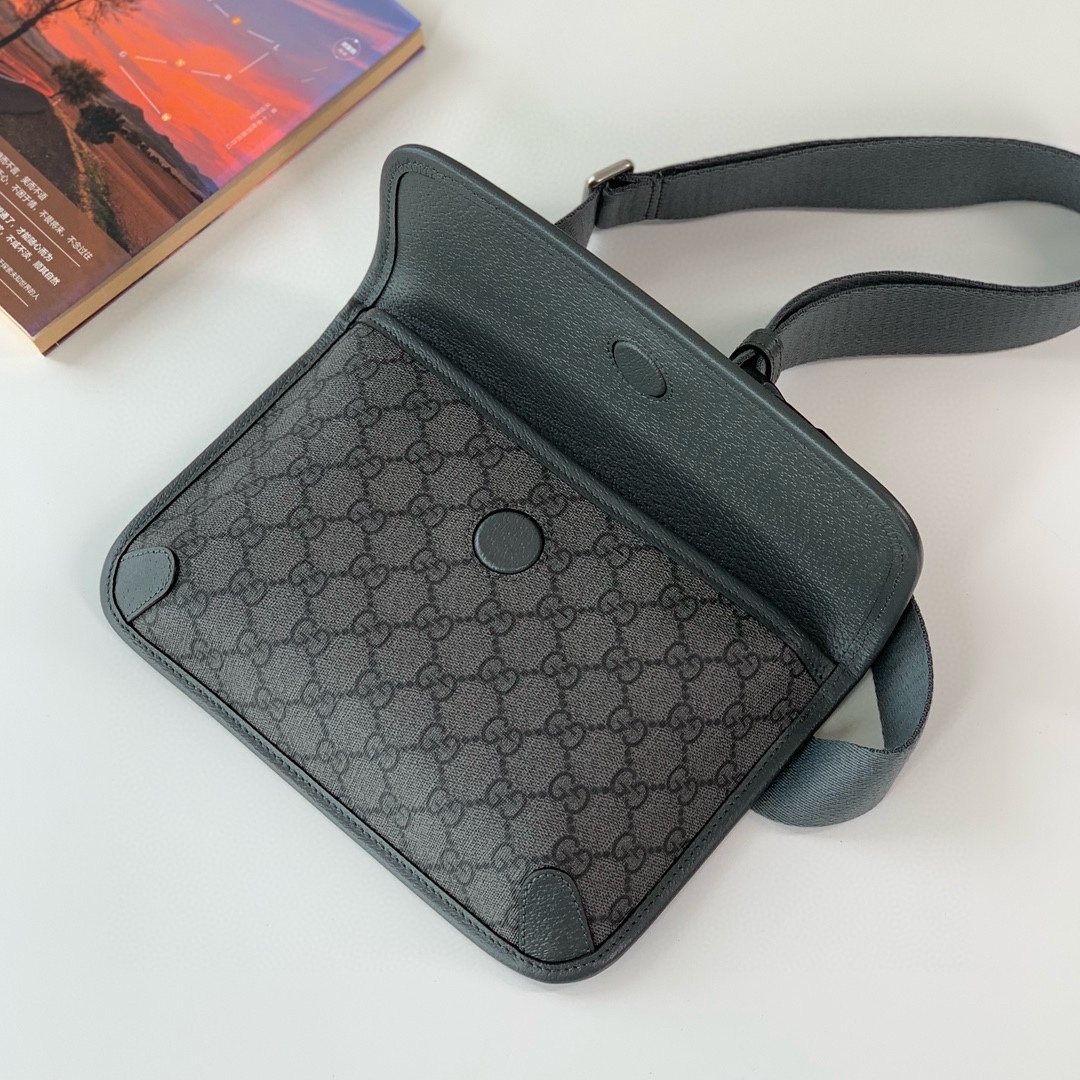 Gucci Ophidia Gg Small Belt Bag Grey And Black Supreme