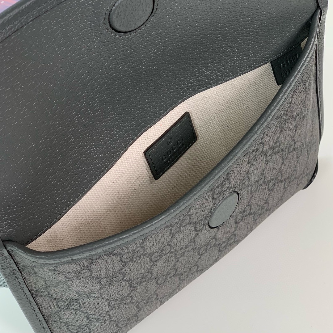 Gucci Ophidia Gg Small Belt Bag Grey And Black Supreme